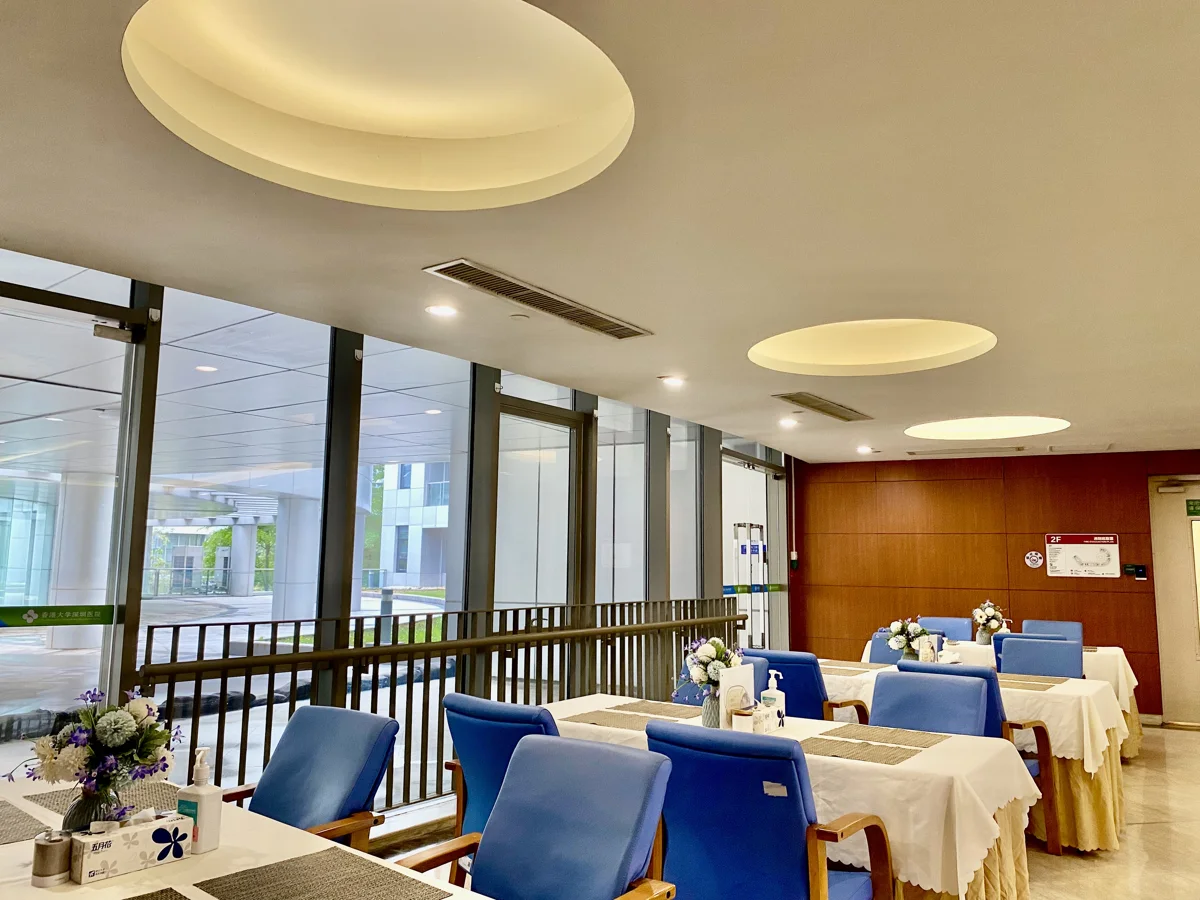 Dining area at the University of Hong Kong–Shenzhen Hospital International Medical Center
