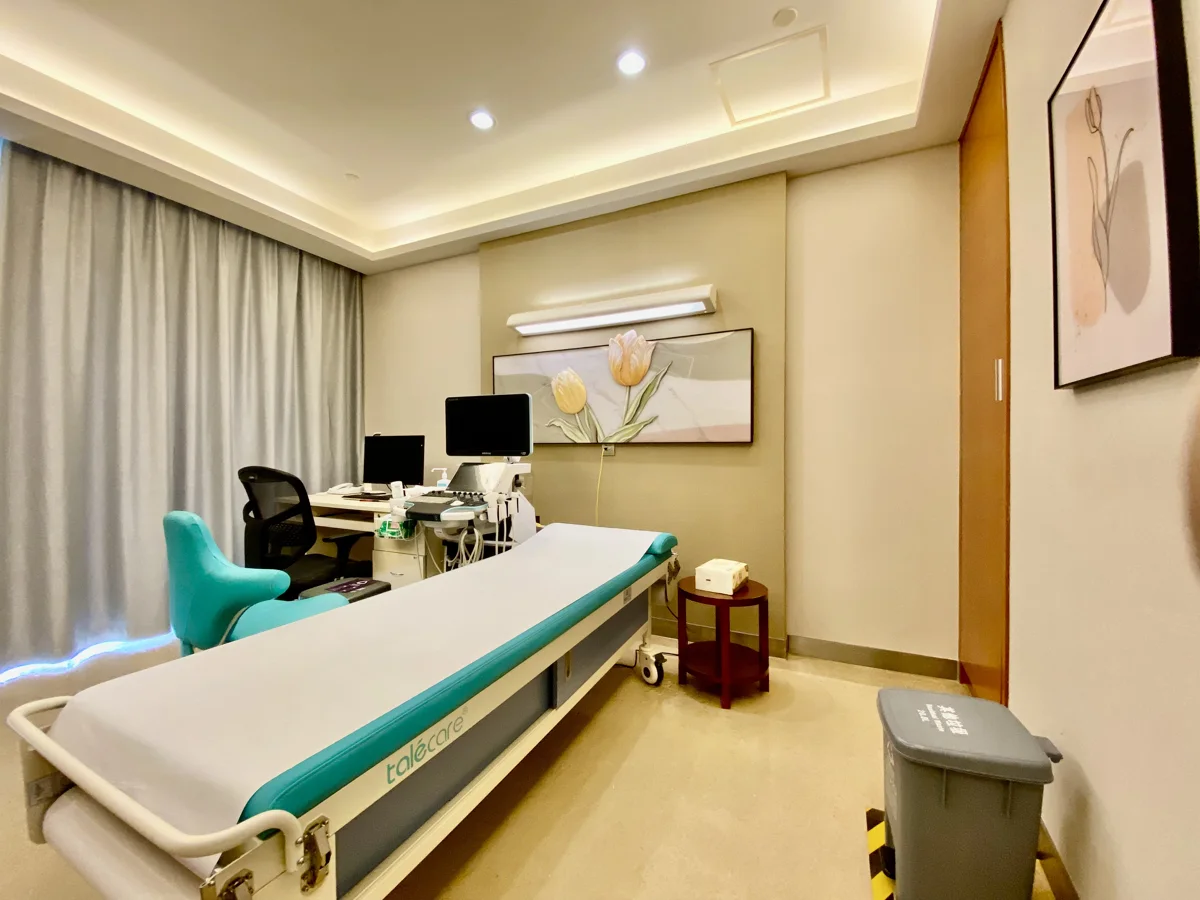 Ultrasound examination room at the University of Hong Kong–Shenzhen Hospital International Medical Center